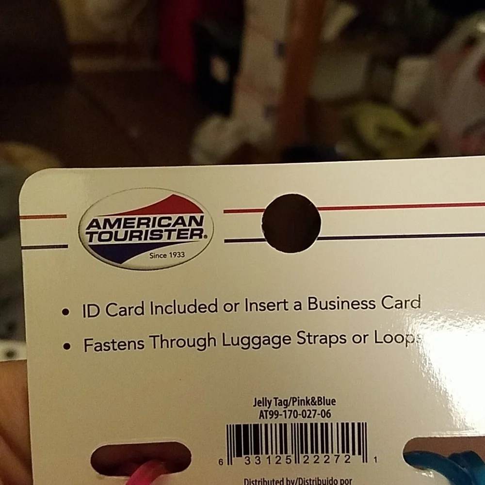 Bulk Lot American Tourister 2 Per Card Total of 8 Jelly Blue Pink Tags New